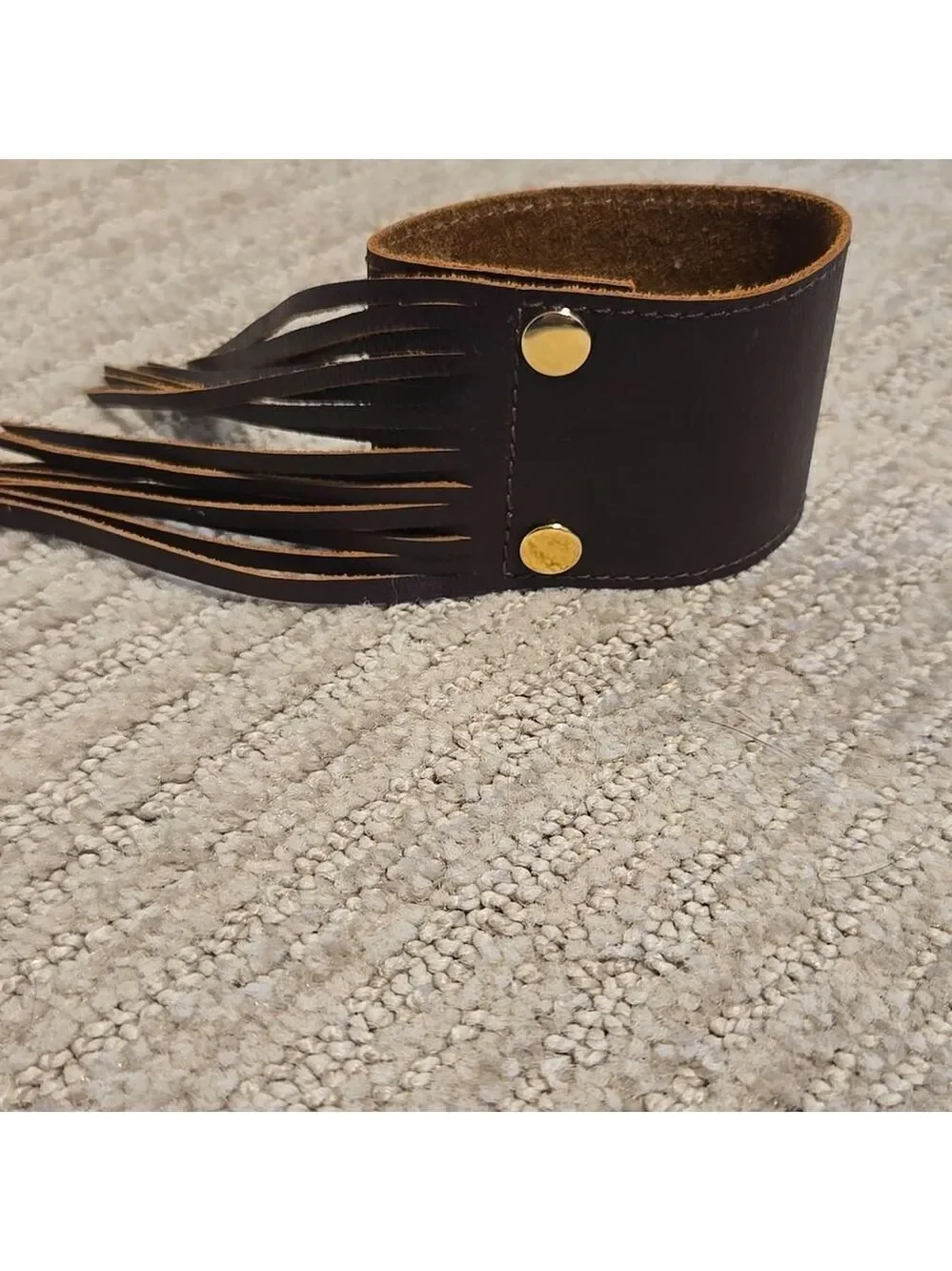 Heather Gardner 2in Cali Fringe Cuff-Chocolate